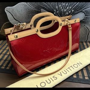 100% Authentic Louis Vuitton Roxbury Drive Handbag Monogram Vernis Violette.